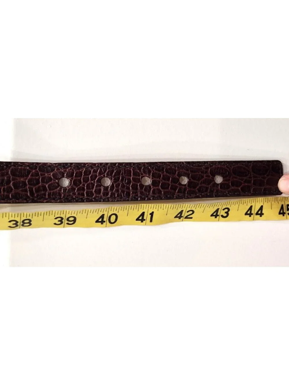 Michael Kors Brown Leather Belt Crocodile Embossed Pattern Size XL 39-43